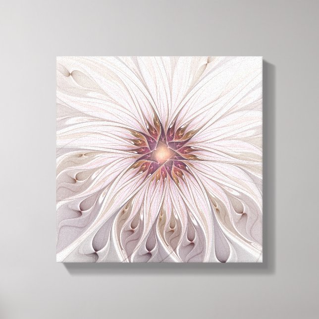 Blommigt Fantasy, Abstrakt Modern Pastel Flower Canvastryck (Framsida)