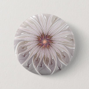Blommigt Fantasy, Abstrakt Modern Pastel Flower Knapp