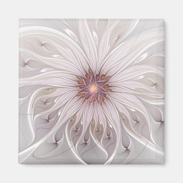 Blommigt Fantasy, Abstrakt Modern Pastel Flower Magnet (Framsidan)