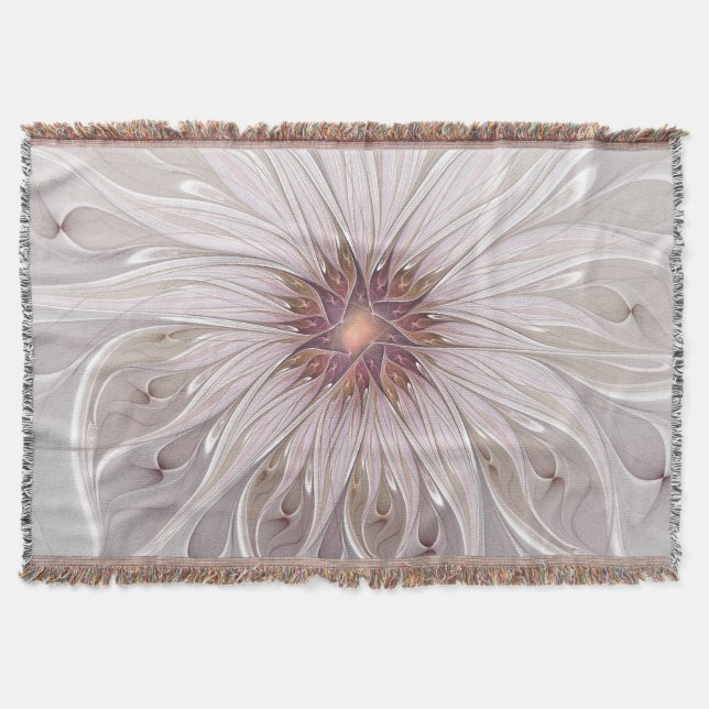 Blommigt Fantasy, Abstrakt Modern Pastel Flower Mysfilt (Framsidan)