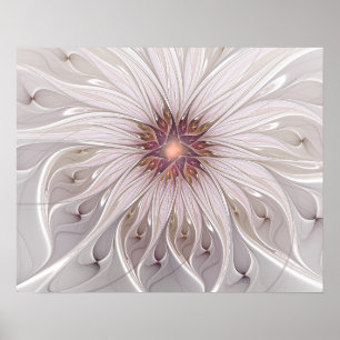 Blommigt Fantasy, Abstrakt Modern Pastel Flower Poster