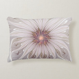 Blommigt Fantasy, Abstrakt Modern Pastel Flower Prydnadskudde