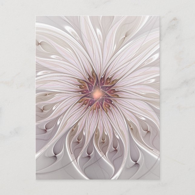 Blommigt Fantasy, Abstrakt Modern Pastel Flower Vykort (Framsida)