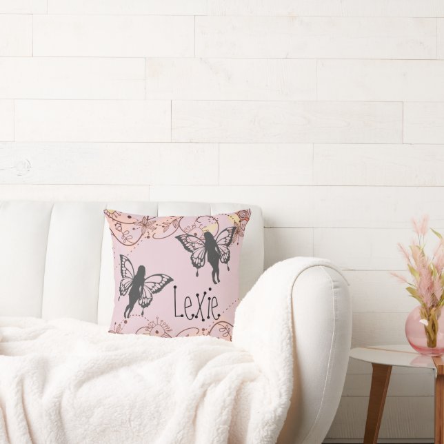 Blommigt Fantasy Älvor Personlig Kudde (Soffa)