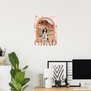 Blommigt Fantasy: Boho Chic Arch Ram Studenten Poster