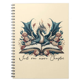 Blommigt Fantasy Bok Dragon Bara ett kapitel till Anteckningsbok
