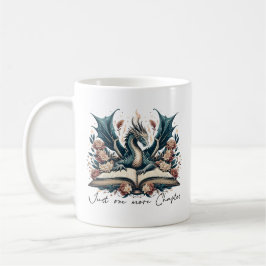 Blommigt Fantasy Bok Dragon Bara ett kapitel till Kaffemugg
