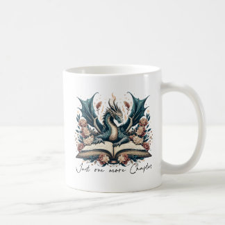 Blommigt Fantasy Bok Dragon Bara ett kapitel till Kaffemugg