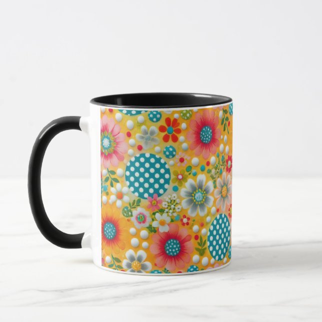 Blommigt Fantasy Elegant Coffee Mugg (Vänster)