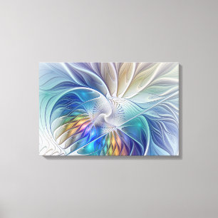 Blommigt Fantasy, färglös Abstrakt Flower Triptych Canvastryck