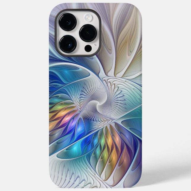 Blommigt Fantasy, färglös Abstrakt Fractal Flower (Baksida)