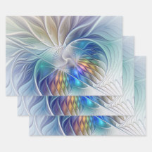 Blommigt Fantasy, färglös Abstrakt Fractal Flower