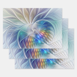 Blommigt Fantasy, färglös Abstrakt Fractal Flower