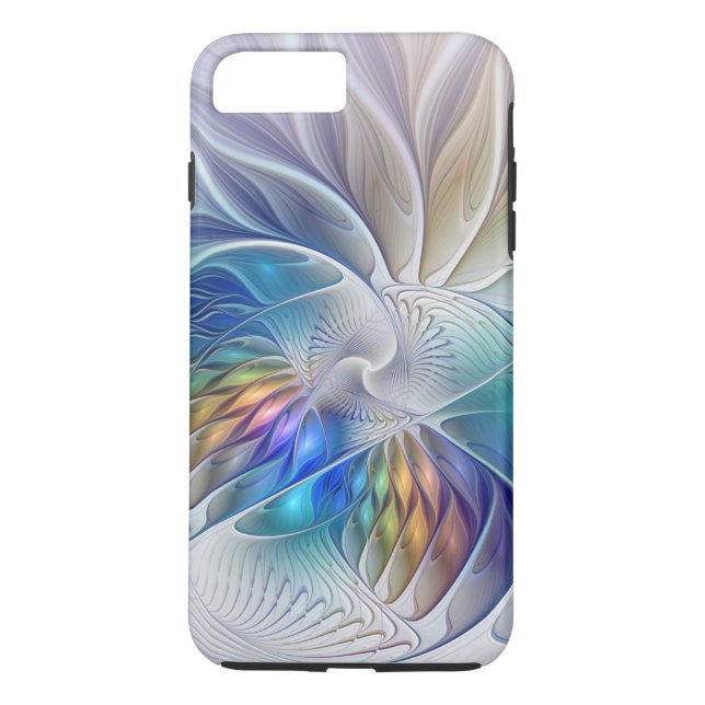 Blommigt Fantasy, färglös Abstrakt Fractal Flower Case-Mate iPhone Skal (Baksida)