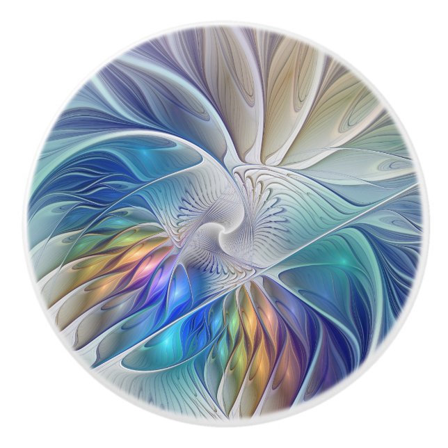 Blommigt Fantasy, färglös Abstrakt Fractal Flower Knopp (Framsidan)