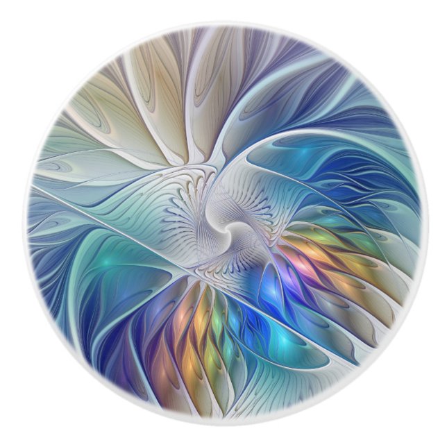 Blommigt Fantasy, färglös Abstrakt Fractal Flower Knopp (Framsidan)