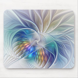 Blommigt Fantasy, färglös Abstrakt Fractal Flower Musmatta