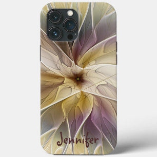 Blommigt Fantasy Guld Eggplant Abstrakt Art Namn