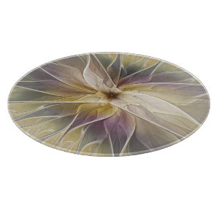 Blommigt Fantasy Guld Eggplant Abstrakt Fractal Ar