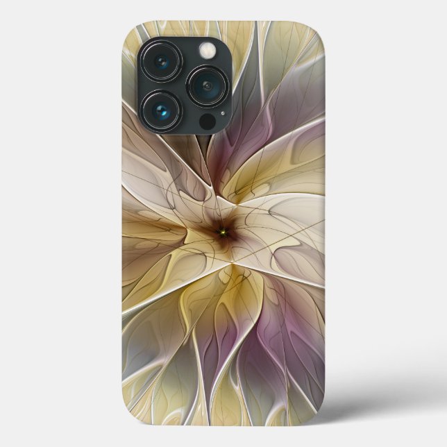 Blommigt Fantasy Guld Eggplant Abstrakt Fractal Ar (Baksida)