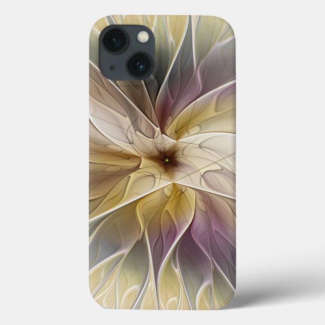 Blommigt Fantasy Guld Eggplant Abstrakt Fractal Ar (Baksida)