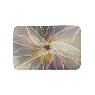 Blommigt Fantasy Guld Eggplant Abstrakt Fractal Ar Badrumsmatta