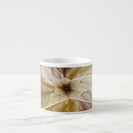 Blommigt Fantasy Guld Eggplant Abstrakt Fractal Ar Espressomugg
