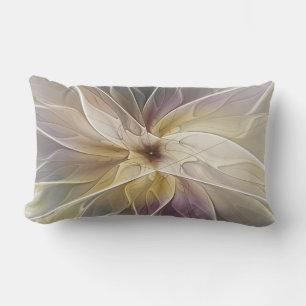 Blommigt Fantasy Guld Eggplant Abstrakt Fractal Ar Lumbarkudde