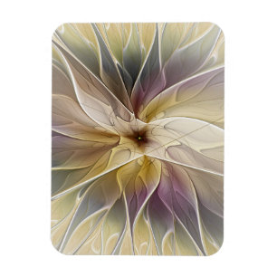 Blommigt Fantasy Guld Eggplant Abstrakt Fractal Ar Magnet
