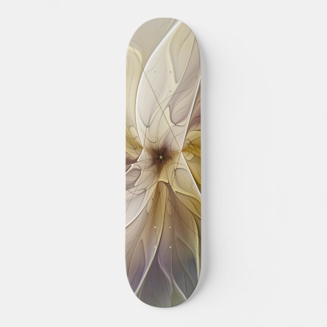 Blommigt Fantasy Guld Eggplant Abstrakt Fractal Ar Skateboard Bräda 20,5 Cm (Framsida)