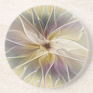 Blommigt Fantasy Guld Eggplant Abstrakt Fractal Ar Underlägg