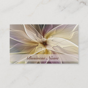 Blommigt Fantasy Guld Eggplant Abstrakt Fractal Ar Visitkort