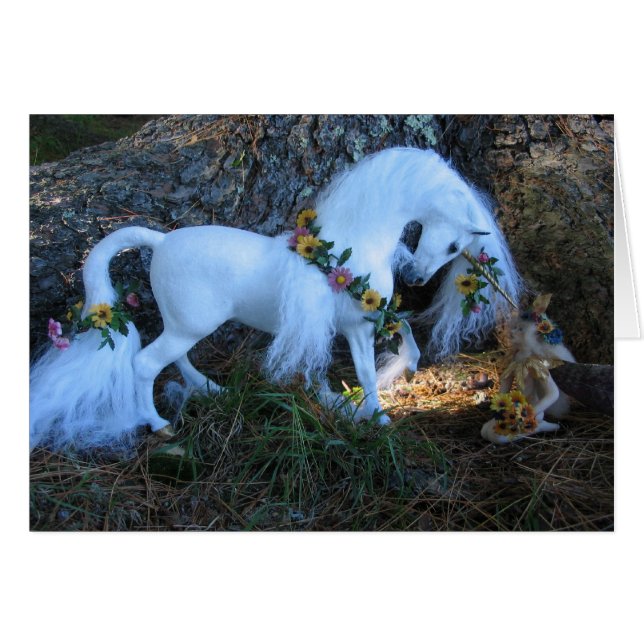 Blommigt Fantasy Hälsningskort (Framsidan Horizontal)