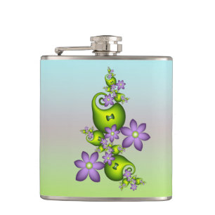 Blommigt Fantasy Lilac Flowers Grönt Shapes Fracta Fickplunta