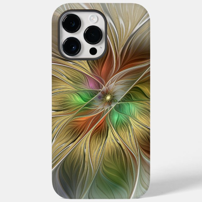 Blommigt Fantasy med Guld Modern Abstrakt Fractal (Baksida)
