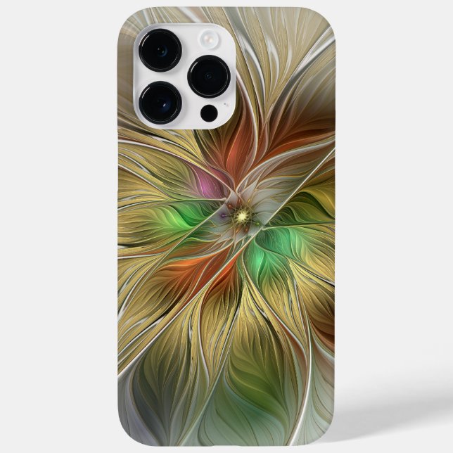 Blommigt Fantasy med Guld Modern Abstrakt Fractal (Baksida)