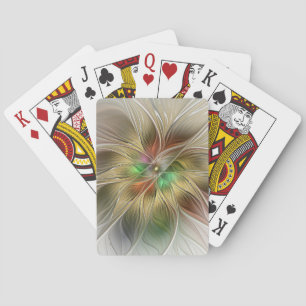 Blommigt Fantasy med Guld Modern Abstrakt Fractal Casinokort