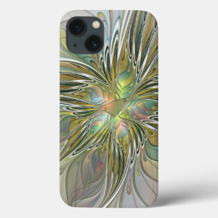 Blommigt Fantasy Modern Fractal Art blomma med Gul