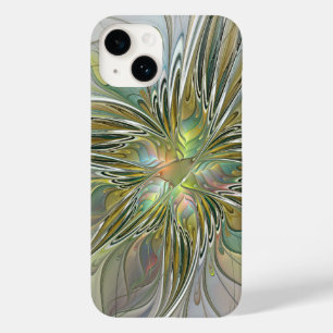 Blommigt Fantasy Modern Fractal Art blomma med Gul