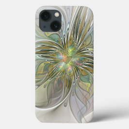 Blommigt Fantasy Modern Fractal Art blomma med Gul