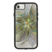 Blommigt Fantasy Modern Fractal Art blomma med Gul