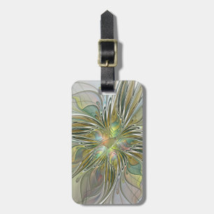 Blommigt Fantasy Modern Fractal Art blomma med Gul Bagagebricka