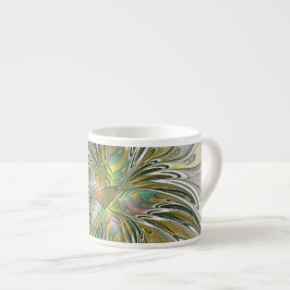 Blommigt Fantasy Modern Fractal Art blomma med Gul Espressomugg