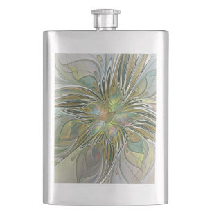 Blommigt Fantasy Modern Fractal Art blomma med Gul Fickplunta