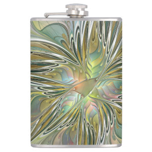 Blommigt Fantasy Modern Fractal Art blomma med Gul Fickplunta