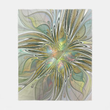 Blommigt Fantasy Modern Fractal Art blomma med Gul
