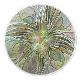Blommigt Fantasy Modern Fractal Art blomma med Gul Knopp