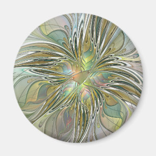 Blommigt Fantasy Modern Fractal Art blomma med Gul Magnet