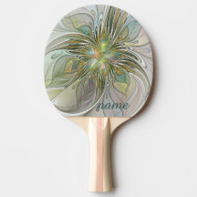 Blommigt Fantasy Modern Fractal Art Flower Guld Na