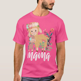 Blommigt Får Mamma Mamma Animal Mors dag, Baby T Shirt